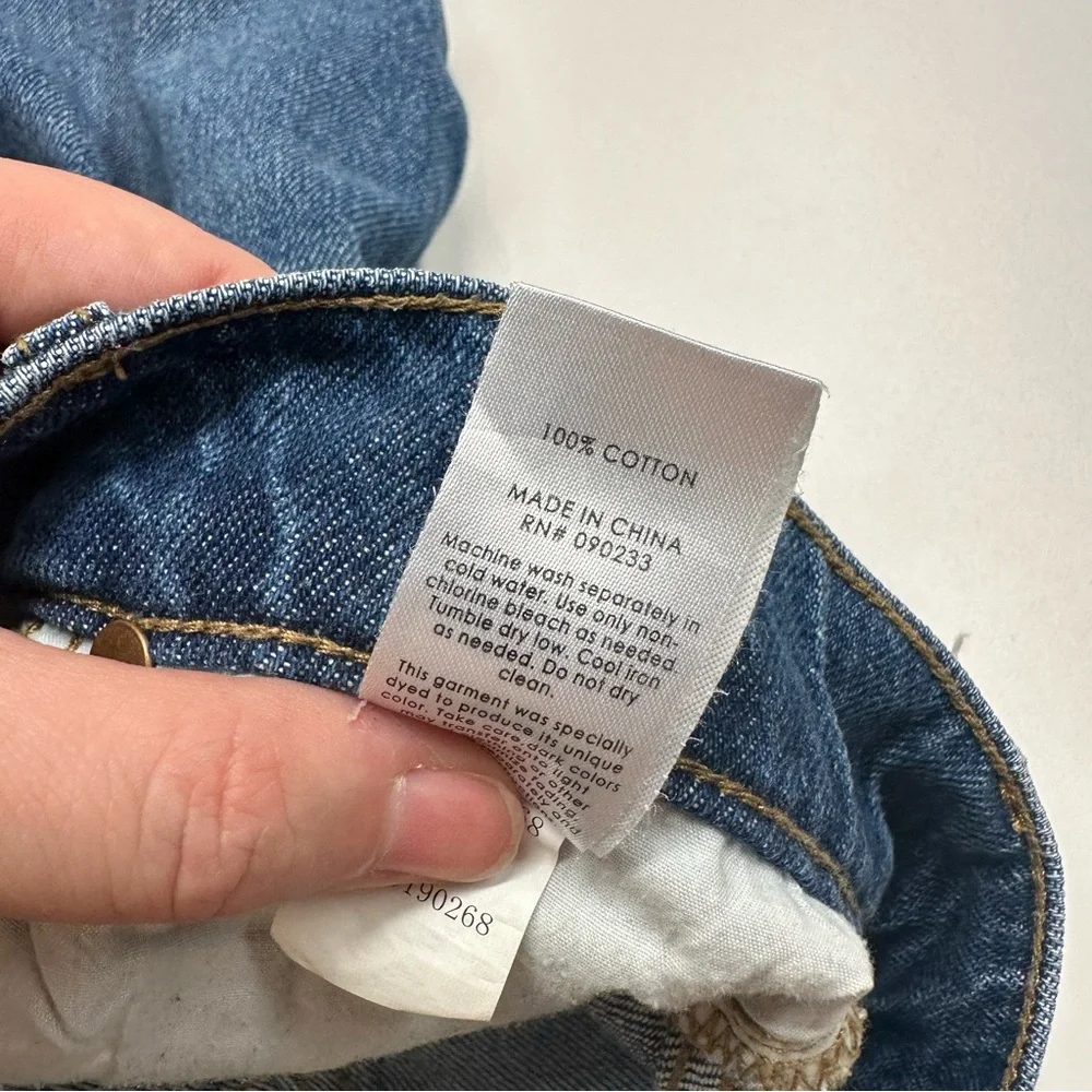 PacSun Medium Wash Blue Distressed High Rise Straight Leg Ankle Jeans Size 24 - Picture 6 of 10